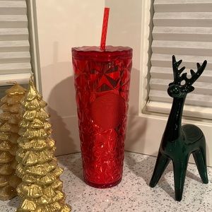 2023 Starbucks 24 ounce Venti Red Prism Cold Cup w straw. NWT. Valentines gift!